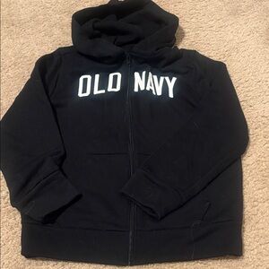 Kids unisex Old Navy Black Zip-Up Hoodie size large